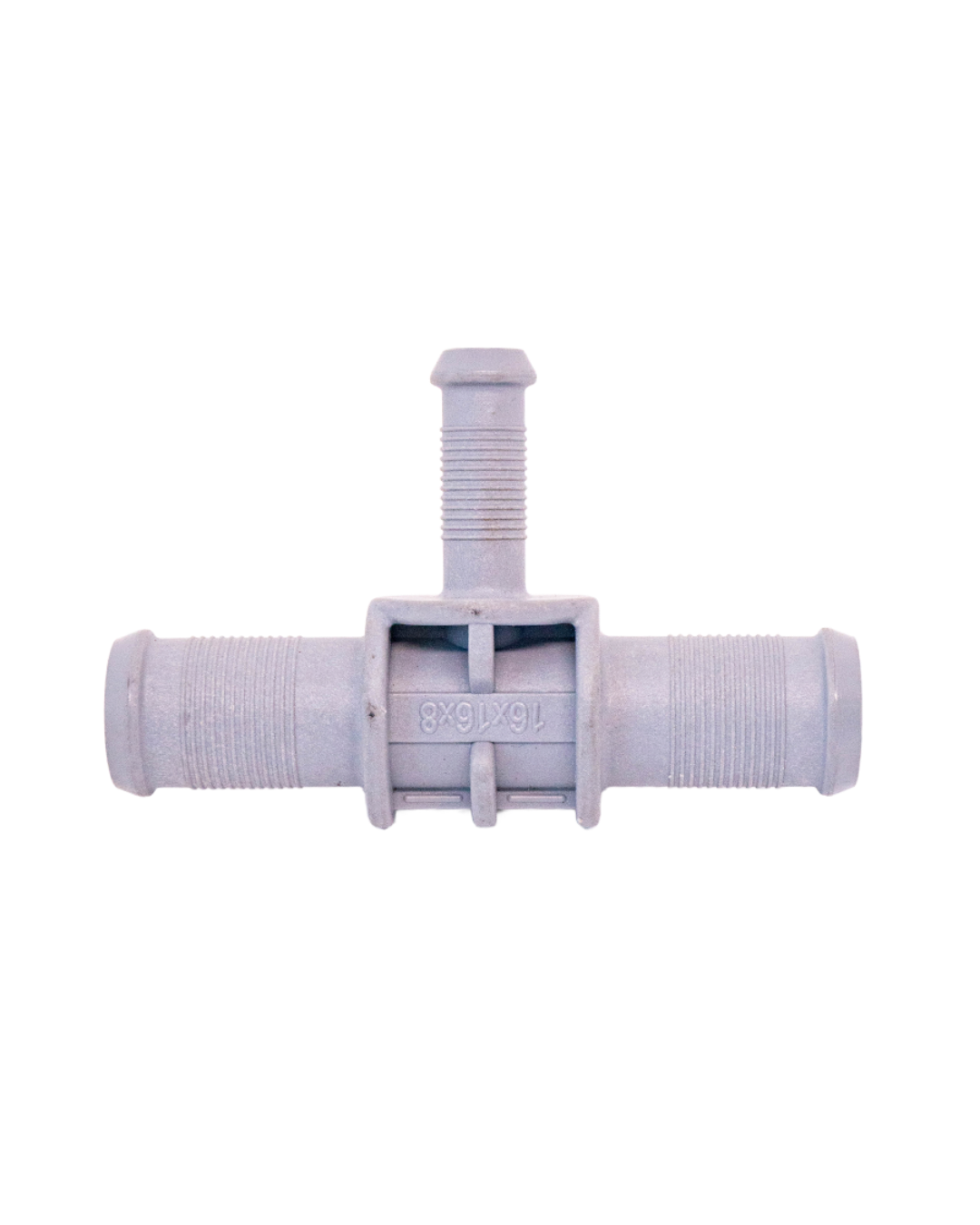 Plastic tee connector for low-pressure gases and liquids