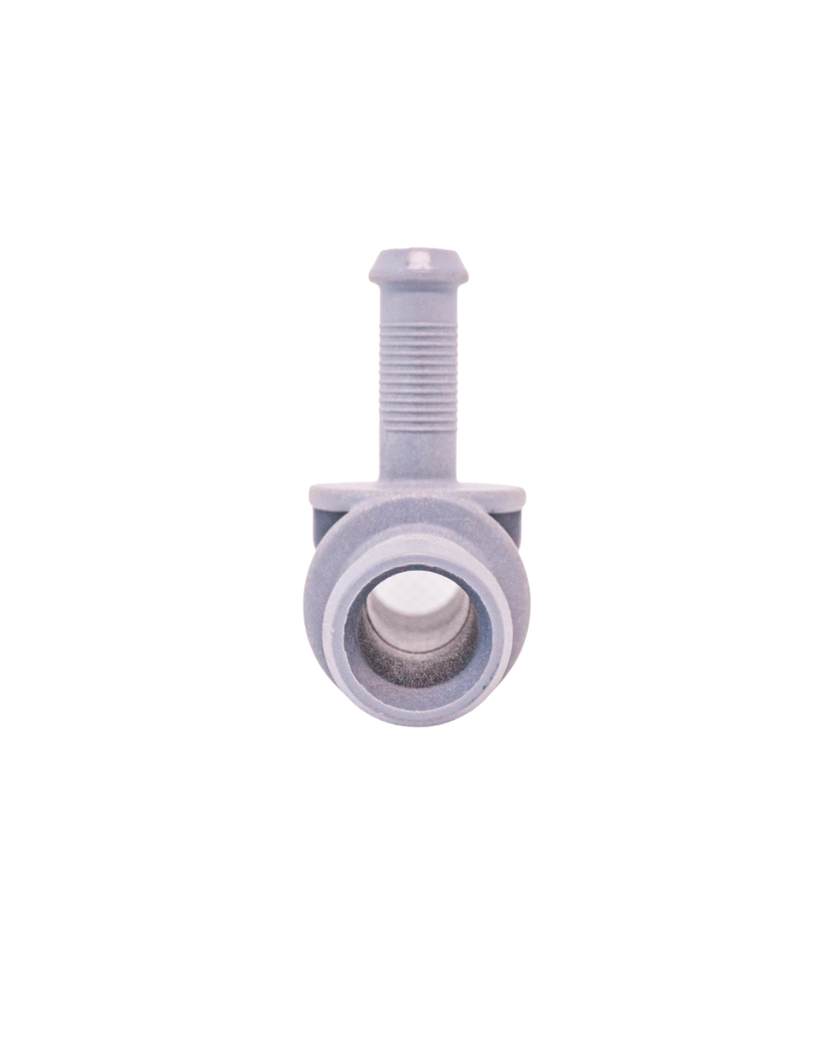 Plastic tee connector for low-pressure gases and liquids