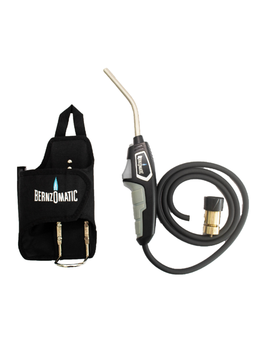 Adjustable torch kit with hose and gas cylinder holder