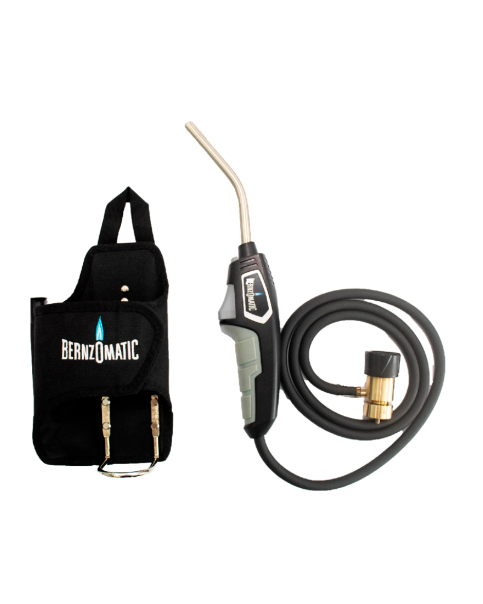 Adjustable torch kit with hose and gas cylinder holder