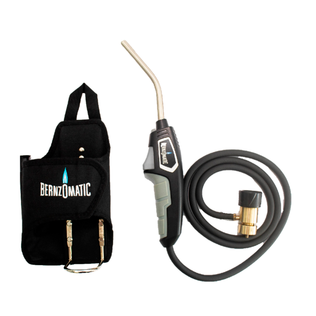 Adjustable torch kit with hose and gas cylinder holder