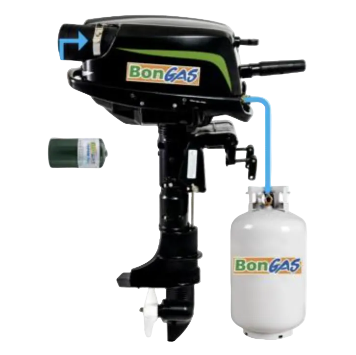 Motor fuera de borda de 5.0 (L) HP pata larga a Gas Propano - BonGAS - LEHR